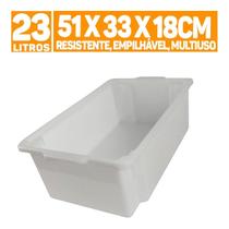 Caixa De Plástico Multiuso Empilhável Armazenamento 23l Resistente Versátil - Toodou