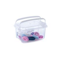 Caixa de Plástico Retangular Organizadora 1,5 L com Tampa, Travas Laterais e Alça Gran Box-Incolor - Plasutil