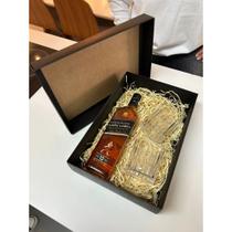 Caixa de Presente 35x24x10 Chique Elegante Branca Kraft e Preta