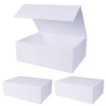 Caixa de presente Aimyoo branca dobrável com fecho magnético 35x23x11cm Caixa de presente Aimyoo branca dobrável com fecho magnético 35x23x11cm