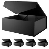 Caixa de presente BLK&WH 5 extra grande com tampa 48,6 x 40,5 x 17,6 cm preta