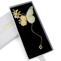 Caixa de presente Bookmark KIZOSA Butterfly Metal com pingente de coração Caixa de presente Bookmark KIZOSA Butterfly Metal com pingente de coração
