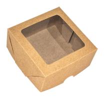 Caixa De Presente Brigadeiro Com Visor 10x10x4,5 Kraft 10 Un Caixa De Presente Brigadeiro Com Visor 10x10x4,5 Kraft 10 Un