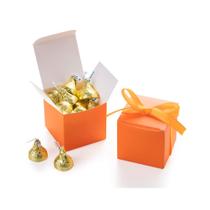 Caixa de presente Candy AWELL Orange 5x5x5cm com pacote de fita de 50