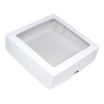 Caixa De Presente Com Visor 15x15x4 Branca 20 Unidades