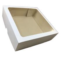 Caixa De Presente Com Visor 20x20x6 Branca 20 Unidades