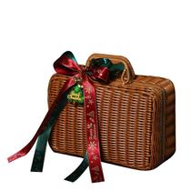 Caixa de presente Creative Woven Rattan, plástico portátil, 22x17x11 cm Caixa de presente Creative Woven Rattan, plástico portátil, 22x17x11 cm