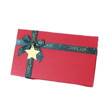 Caixa de presente de Natal de papelão vermelho 15x11x7cm com tampa e fita