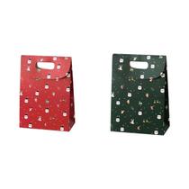 Caixa de presente de Natal saco de doces portátil flip cover lembrança saco de presente