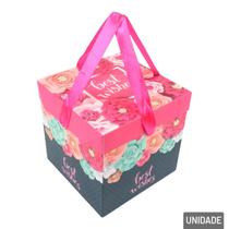 Caixa de Presente de Papel 15cm Rosas com Laço - Tudo em Caixa Caixa de Presente de Papel 15cm Rosas com Laço - Tudo em Caixa