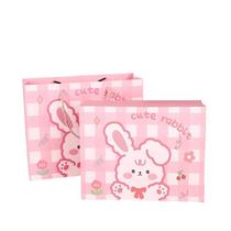 Caixa de presente de papelão, coelho rosa grande com laço 27,5x21,5x9cm Caixa de presente de papelão, coelho rosa grande com laço 27,5x21,5x9cm