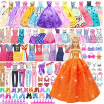 Caixa de presente de roupas e acessórios para bonecas 75 peças para meninas