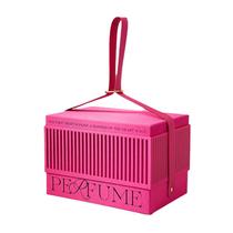 Caixa de presente em forma de perfume rosa portátil 15x15x12 cm elegante