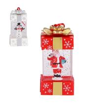 Caixa de Presente Enfeite de Natal com Água e Luz 11cm Caixa de Presente Enfeite de Natal com Água e Luz 11cm