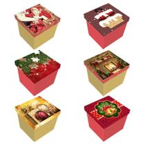Caixa de Presente Estampada Natal - 15cm x 12cm