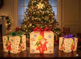 Caixa De Presente Feliz Natal 3 Tamanhos Bivolt 70 Led Caixa De Presente Feliz Natal 3 Tamanhos Bivolt 70 Led