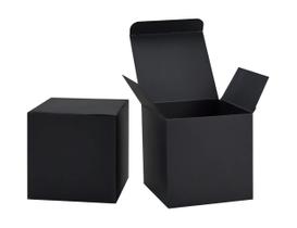 Caixa de presente HUAPRINT, papel preto, 6x6x6 polegadas com tampas, 24 unidades