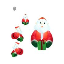 Caixa De Presente Inflável Do Papai Noel Com Luzes LED, Decoração De Janela De Natal