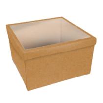 Caixa De Presente Kraft 27x27x15,5cm Cv16 Tampa De Visor Uni
