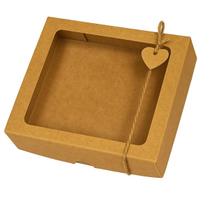 Caixa De Presente Kraft cosmeticos com visor 20x20x6 80 Um Caixa De Presente Kraft cosmeticos com visor 20x20x6 80 Um