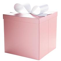 Caixa de presente LaRibbons 25x25x25 cm rosa dobrável quadrada