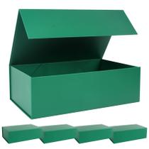 Caixa de presente LFBOX com tampa magnética verde 35x21x11 cm, pacote com 5