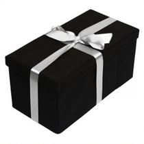 Caixa de Presente Luxuosa Natalina com Laço Prata