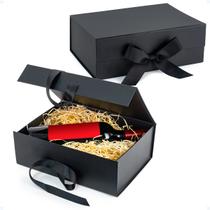 Caixa De Presente Média Rígida 28x21x10cm Laço E Ímã Premium