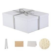 Caixa de presente OBMMIRAO grande 43x33x15 cm branca com tampa