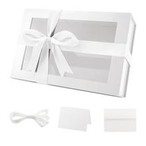 Caixa de presente PACKQUEEN grande branca com janela 35,5x24x11,5 cm Caixa de presente PACKQUEEN grande branca com janela 35,5x24x11,5 cm