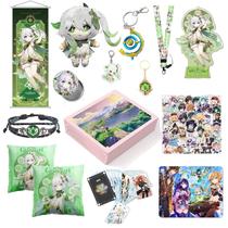 Caixa de presente para fãs de Genshin Impact boneca de pelúcia, chaveiro, etc.