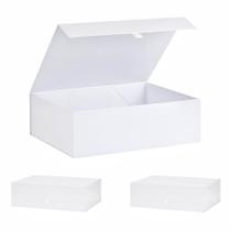 Caixa de presente PLINJOY extra grande branca, pacote com 3, 42x36x14 cm com tampa
