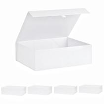 Caixa de presente PLINJOY extra grande branca, pacote com 5, 42x36x14 cm com tampa