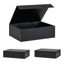 Caixa de presente PLINJOY extra grande preta 42x36x14 cm, pacote com 3