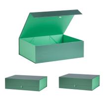 Caixa de presente PLINJOY extra grande verde 42x36x14 cm, pacote com 3