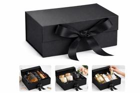 Caixa de Presente Premium Magnética com Laço de Cetim Rígida Luxo Elegante Caixa de Presente Premium Magnética com Laço de Cetim Rígida Luxo Elegante