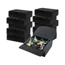 Caixa De Presente Preta Com Tampa E Fita 4/8PC Para Festa, Proposta De Dama De Honra, Natal,