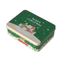 Caixa De Presente Retangular De Natal Do Papai Noel Em Lata Vazia Para Armazenamento De Biscoitos,