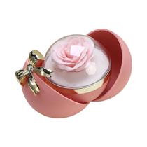 Caixa De Presente Rosa Eterna Com Colar, Anel E Pingente Para Armazenamento De Joias Para O Dia Dos