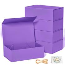 Caixa de presente RYDDOY com fecho magnético roxo de 9,5 x 6 x 3 polegadas, pacote com 5