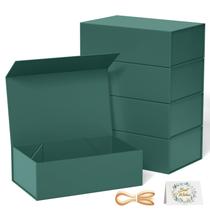 Caixa de presente RYDDOY Green, pacote com 5, 30x15x10cm com fecho magnético
