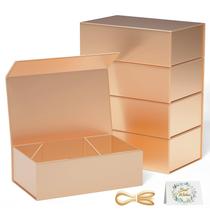 Caixa de presente RYDDOY Rose Gold 9,5x6x3" com fecho magnético, pacote com 5