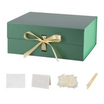 Caixa de presente Skivra Large, pacote com 5, 33x28x13,5 cm com fita verde Caixa de presente Skivra Large, pacote com 5, 33x28x13,5 cm com fita verde