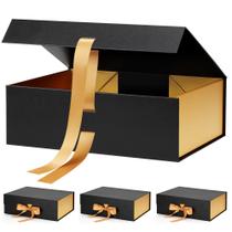 Caixa de presente Snclriao, fecho magnético, ouro preto, 20x23x10 cm Caixa de presente Snclriao, fecho magnético, ouro preto, 20x23x10 cm