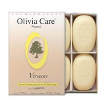 Caixa de presente Soap Olivia Care Bath & Body Bar Verbena, pacote com 4 unidades Caixa de presente Soap Olivia Care Bath & Body Bar Verbena, pacote com 4 unidades