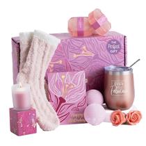 Caixa de presente Spa Sodilly Happy Birthday para mulheres com copo