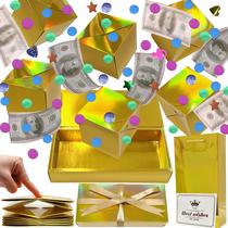 Caixa de presente surpresa Explosion JINSTABAG for Money (dourada)