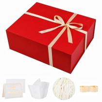 Caixa de presente Uering extra grande vermelha 50x40x18cm com acessórios