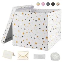 Caixa de presente YINUOYOUJIA 30x30x25cm White Stars Large Set Caixa de presente YINUOYOUJIA 30x30x25cm White Stars Large Set