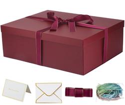 Caixa de presente YINUOYOUJIA Burgundy 42x33x14 cm, conjunto grande